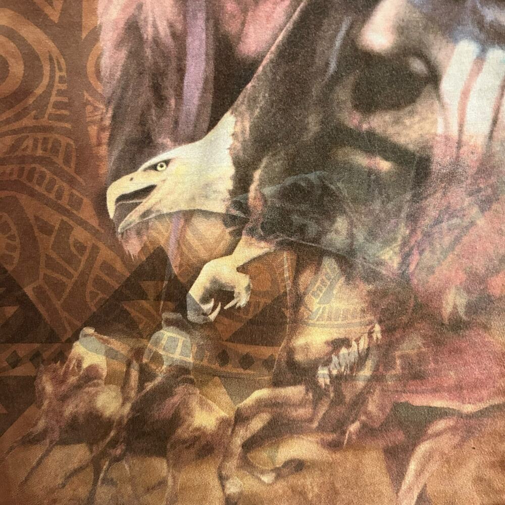The Mountain Evolution Native American Indian AOP Shirt Sz Medium Long Sleeve - Picture 10 of 16